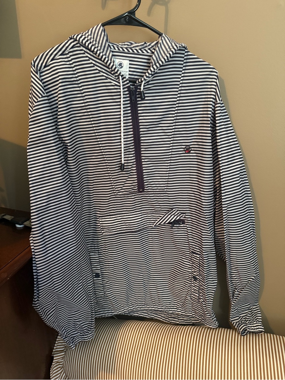Southern proper Striped Hooded Pullover - Navy & White XXL
